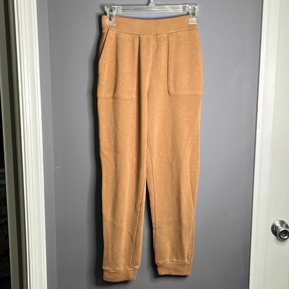 Zara Brown Knit Elastic Waist Joggers Size Medium - Picture 7 of 7